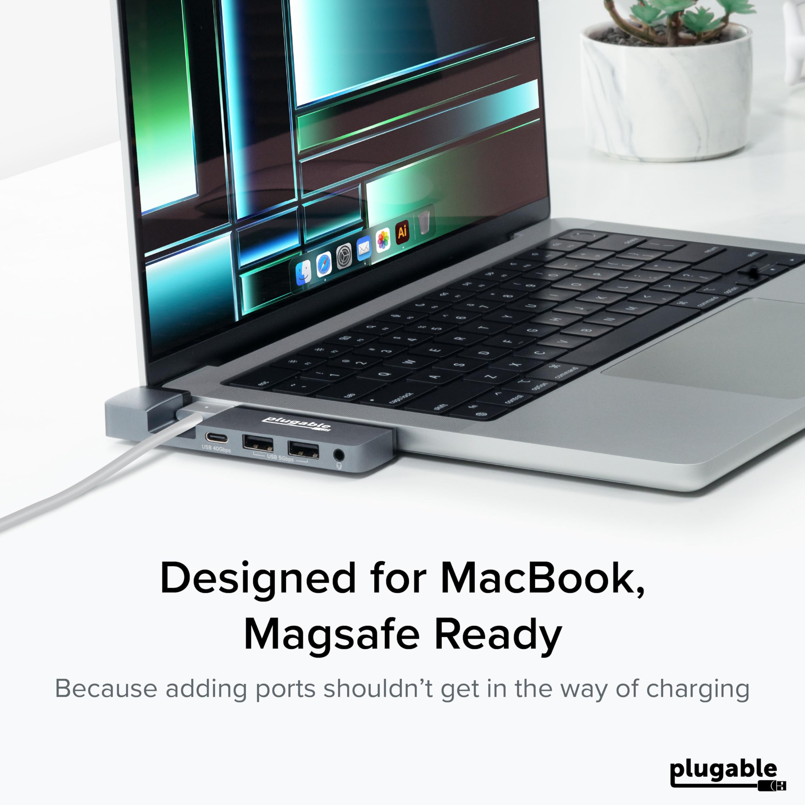 Plugable 5-in-1 USB C Hub for MacBook Pro & Air M1/M2/M3/M4